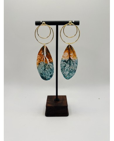 PENDIENTES ARTESANOS DE HOJA NATURAL ESQUELETIZADA
