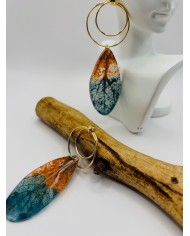 PENDIENTES ARTESANOS DE HOJA NATURAL ESQUELETIZADA
