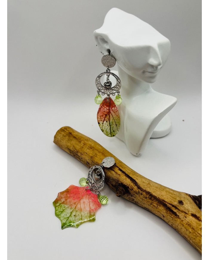 PENDIENTES ARTESANOS DE HOJA NATURAL