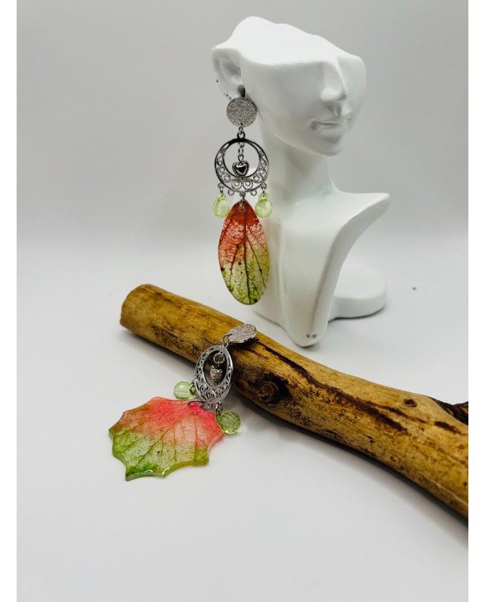 PENDIENTES ARTESANOS DE HOJA NATURAL