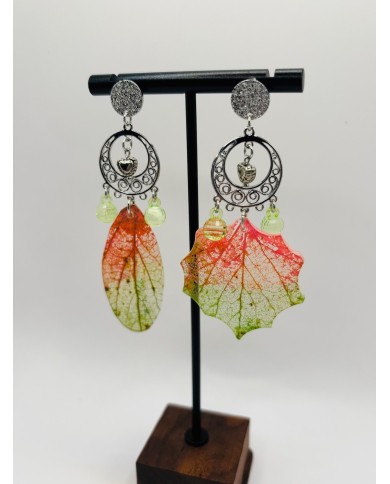 PENDIENTES ARTESANOS DE HOJA NATURAL