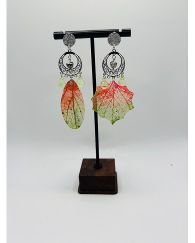 PENDIENTES ARTESANOS DE HOJA NATURAL