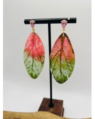 PENDIENTES ARTESANOS DE HOJA NATURAL ESQUELETIZADA