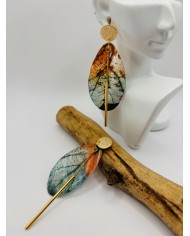 PENDIENTES ARTESANOS DE HOJA NATURAL ESQUELETIZADA