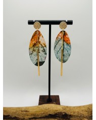PENDIENTES ARTESANOS DE HOJA NATURAL ESQUELETIZADA
