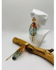 PENDIENTES ARTESANOS DE HOJA NATURAL ESQUELETIZADA