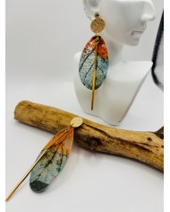 PENDIENTES ARTESANOS DE HOJA NATURAL ESQUELETIZADA