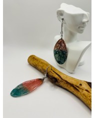 PENDIENTES ARTESANOS DE HOJA NATURAL ESQUELETIZADO