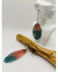 PENDIENTES ARTESANOS DE HOJA NATURAL ESQUELETIZADO