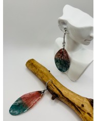 PENDIENTES ARTESANOS DE HOJA NATURAL ESQUELETIZADO