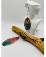 PENDIENTES ARTESANOS DE HOJA NATURAL ESQUELETIZADO