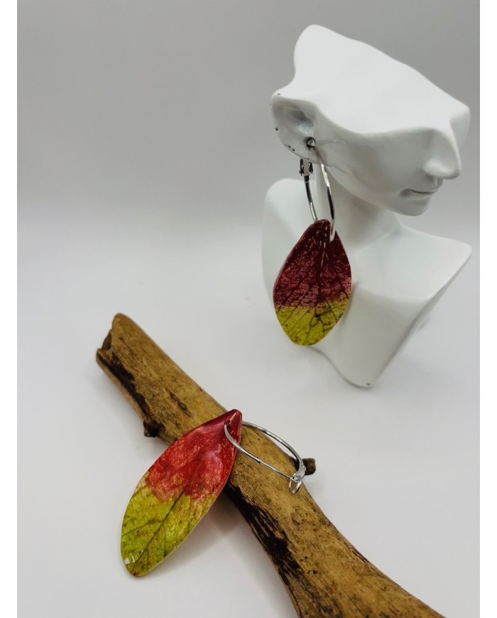 PENDIENTES DE HOJA NATURAL ARTESANOS