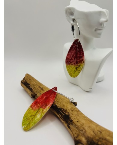 PENDIENTES DE HOJA NATURAL ARTESANOS