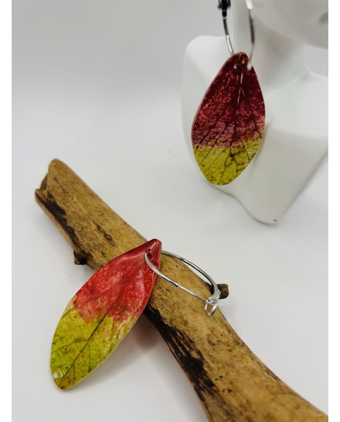 PENDIENTES DE HOJA NATURAL ARTESANOS