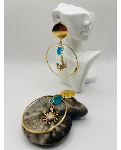 PENDIENTES ARTESANOS DE CRISTAL MARINO O LÁGRIMAS DE SIRENA