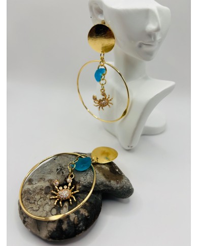 PENDIENTES ARTESANOS DE CRISTAL MARINO O LÁGRIMAS DE SIRENA