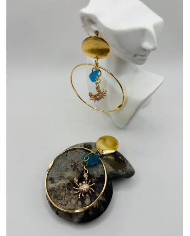 PENDIENTES ARTESANOS DE CRISTAL MARINO O LÁGRIMAS DE SIRENA