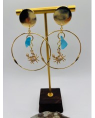 PENDIENTES ARTESANOS DE CRISTAL MARINO O LÁGRIMAS DE SIRENA