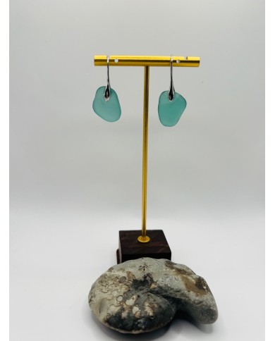 PENDIENTES ARTESANOS DE CRISTAL MARINO