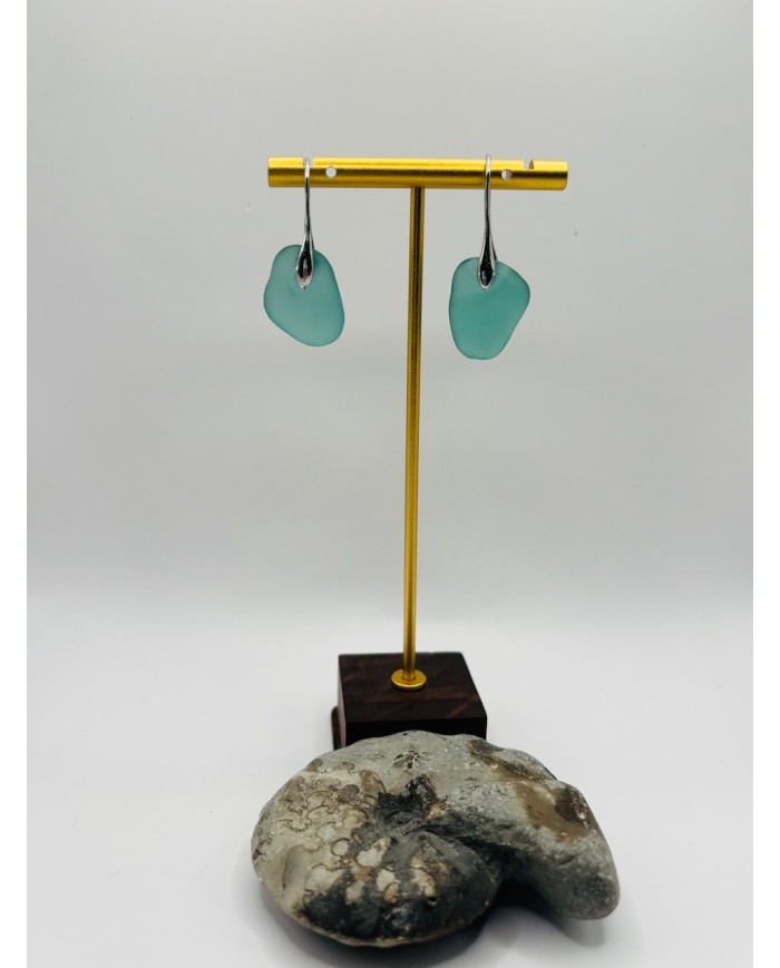 PENDIENTES ARTESANOS DE CRISTAL MARINO