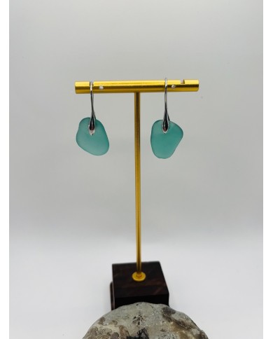 PENDIENTES ARTESANOS DE CRISTAL MARINO