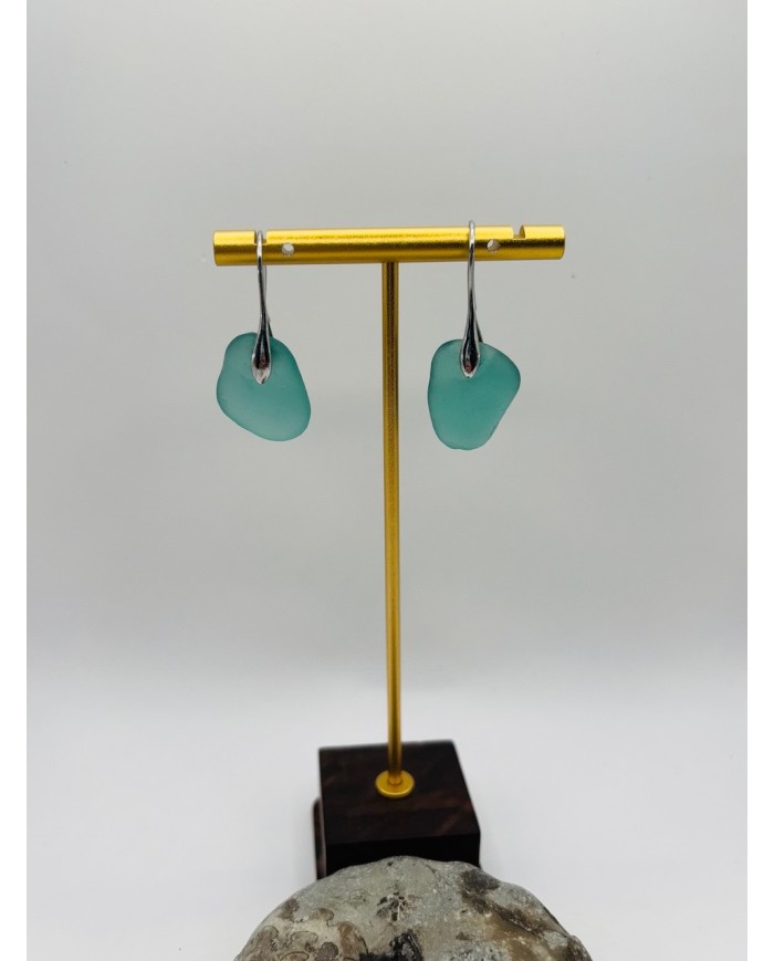 PENDIENTES ARTESANOS DE CRISTAL MARINO