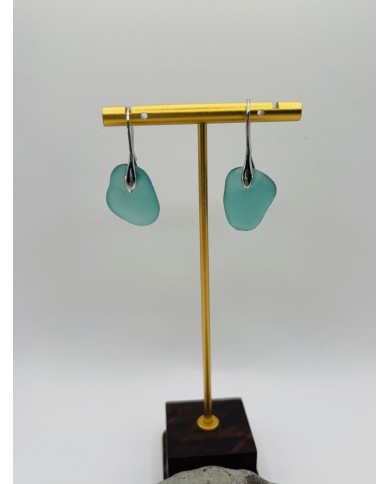 PENDIENTES ARTESANOS DE CRISTAL MARINO