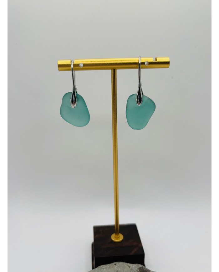 PENDIENTES ARTESANOS DE CRISTAL MARINO