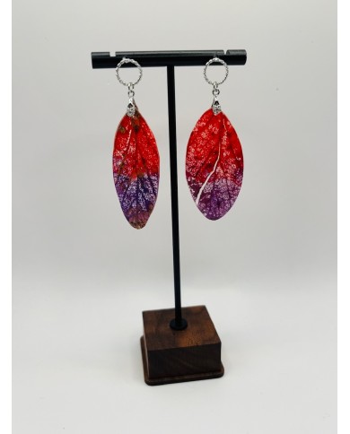 PENDIENTES ARTESANOS DE HOJA NATURAL ESQUELETIZADA