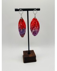 PENDIENTES ARTESANOS DE HOJA NATURAL ESQUELETIZADA