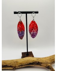 PENDIENTES ARTESANOS DE HOJA NATURAL ESQUELETIZADA