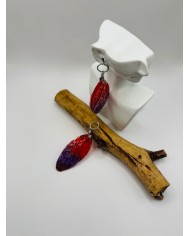 PENDIENTES ARTESANOS DE HOJA NATURAL ESQUELETIZADA