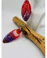 PENDIENTES ARTESANOS DE HOJA NATURAL ESQUELETIZADA