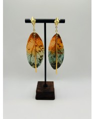 PENDIENTES ARTESANOS DE HOJA NATURAL ESQUELETIZADA