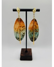 PENDIENTES ARTESANOS DE HOJA NATURAL ESQUELETIZADA