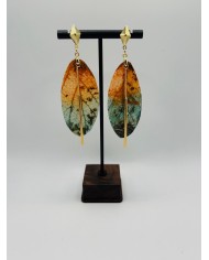 PENDIENTES ARTESANOS DE HOJA NATURAL ESQUELETIZADA