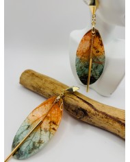 PENDIENTES ARTESANOS DE HOJA NATURAL ESQUELETIZADA
