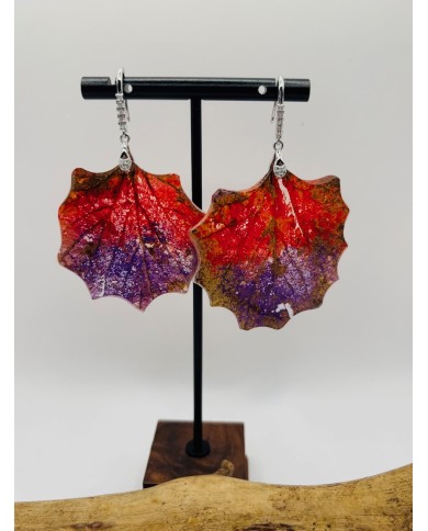 PENDIENTES ARTESANOS DE HOJA NATURAL