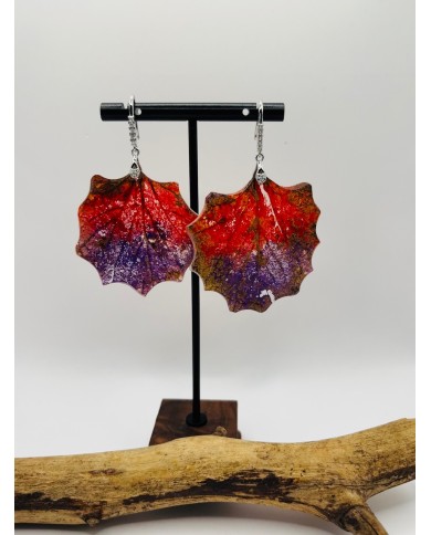 PENDIENTES ARTESANOS DE HOJA NATURAL