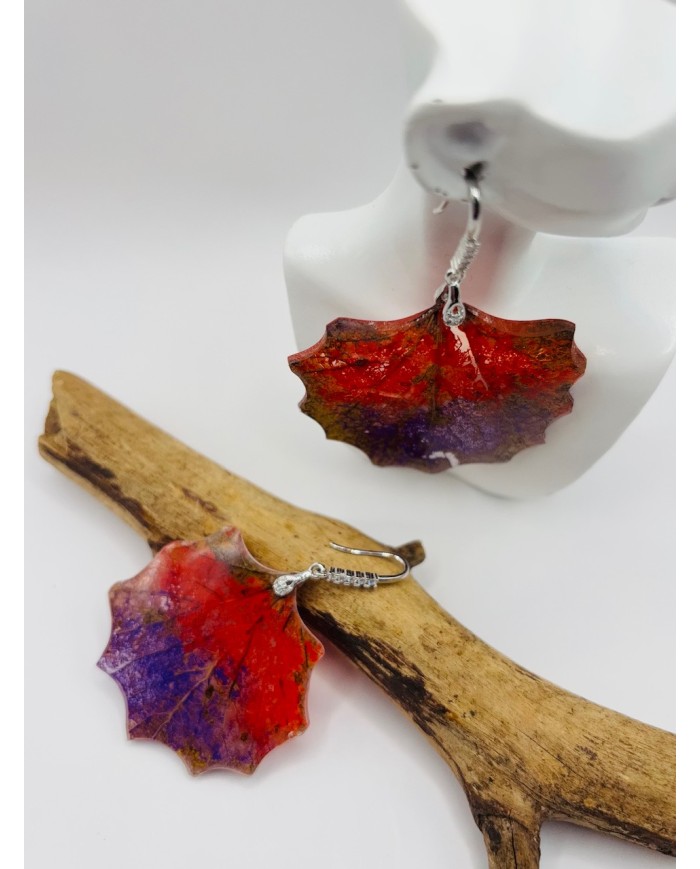 PENDIENTES ARTESANOS DE HOJA NATURAL