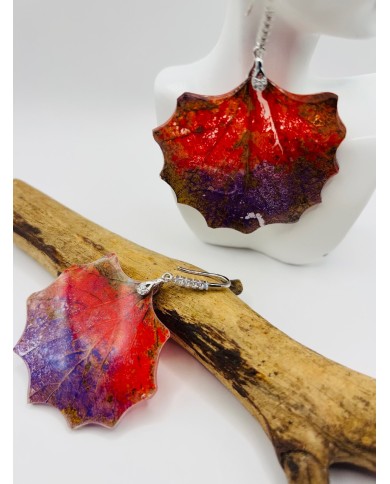 PENDIENTES ARTESANOS DE HOJA NATURAL