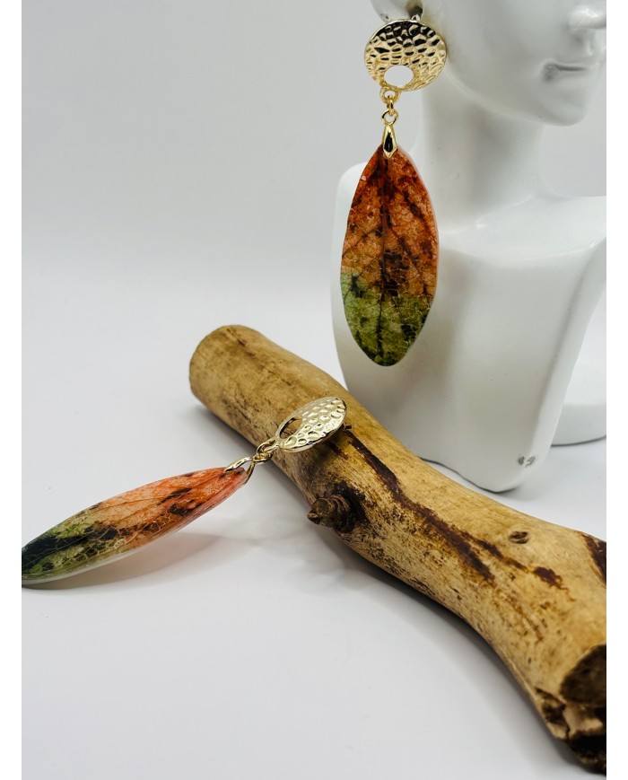 PENDIENTES ARTESANOS DE HOJA NATURAL