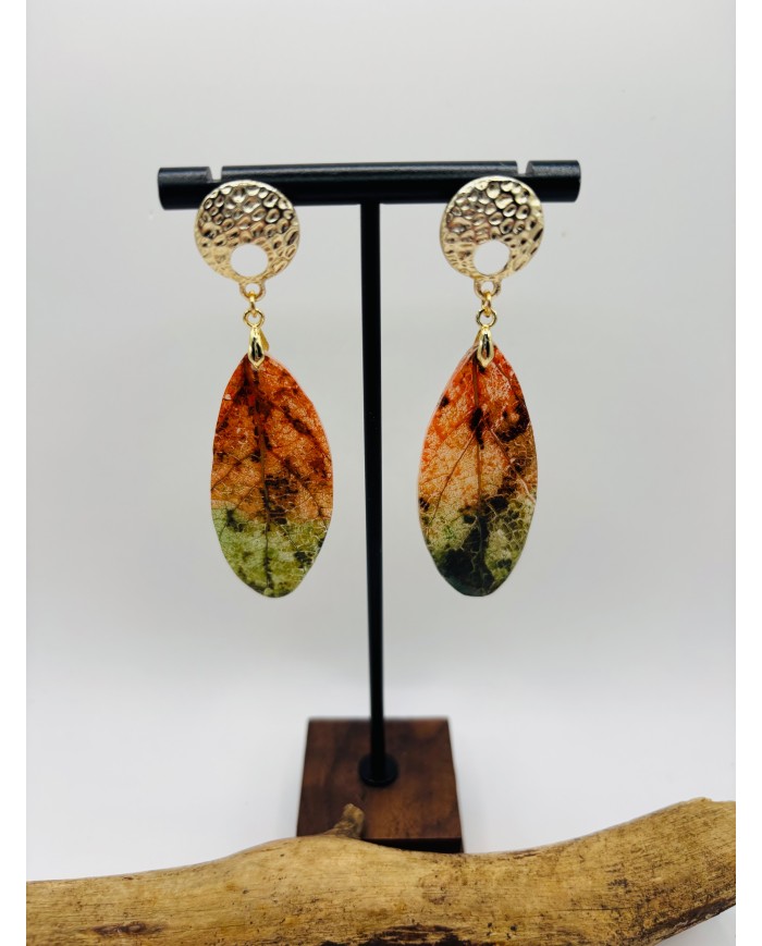 PENDIENTES ARTESANOS DE HOJA NATURAL