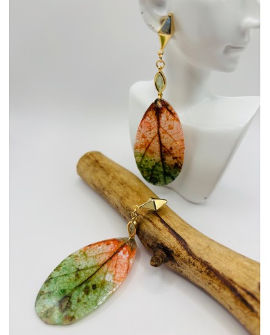 PENDIENTES ARTESANOS DE HOJA NATURAL