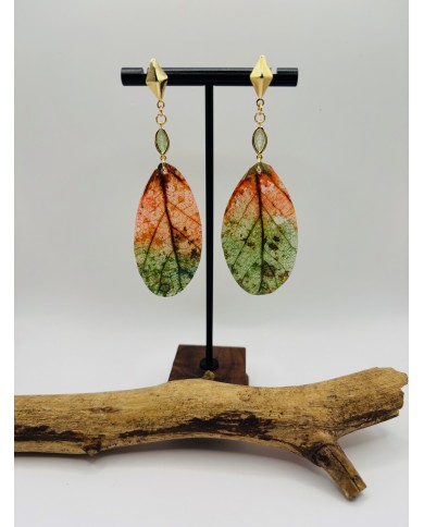 PENDIENTES ARTESANOS DE HOJA NATURAL