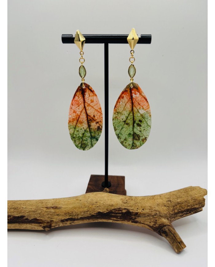 PENDIENTES ARTESANOS DE HOJA NATURAL