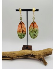 PENDIENTES DE HOJA NATURAL ESQUELETIZADA