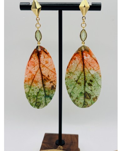 PENDIENTES ARTESANOS DE HOJA NATURAL