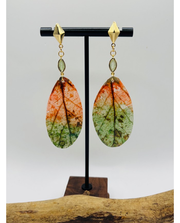 PENDIENTES ARTESANOS DE HOJA NATURAL