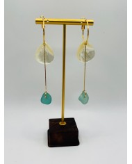 PENDIENTES ARTESANOS DE CRISTAL MARINO